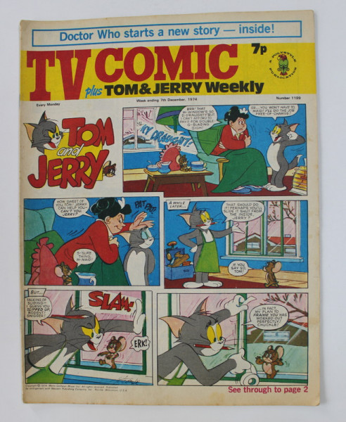 TV COMIC PLUS TOM AND JERRY WEEKLY , REVISTA ENGLEZA , BENZI DESENATE , 7 DECEMBER , 1974