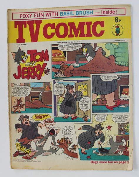 TV COMIC , REVISTA ENGLEZA PENTRU COPII , BENZI DESENATE , 1 MARCH , 1975