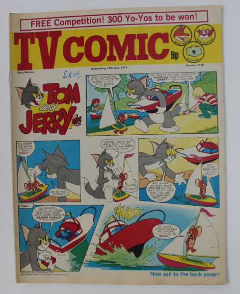 TV COMIC , REVISTA ENGLEZA PENTRU COPII , BENZI DESENATE , 12  JULY  , 1975