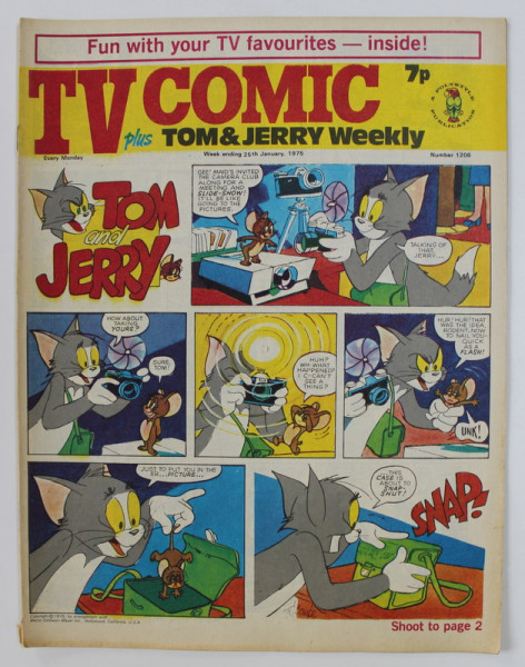 TV COMIC , REVISTA ENGLEZA PENTRU COPII , BENZI DESENATE , 25 JANUARY   , 1975