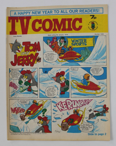 TV COMIC , REVISTA ENGLEZA PENTRU COPII , BENZI DESENATE , 4 JANUARY , 1975