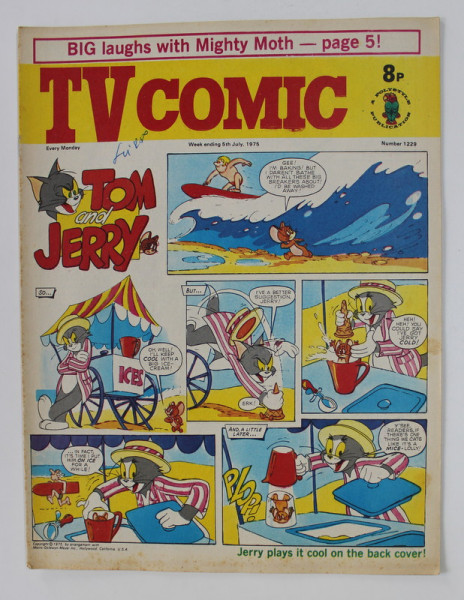 TV COMIC , REVISTA ENGLEZA PENTRU COPII , BENZI DESENATE , 5 JULY , 1975