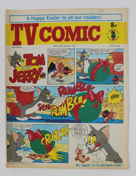 TV COMIC , REVISTA ENGLEZA PENTRU COPII , BENZI DESENATE , 5 th   APRIL , 1975