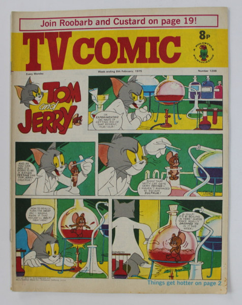 TV COMIC , REVISTA ENGLEZA PENTRU COPII , BENZI DESENATE , 8 FEBRUARY   , 1975