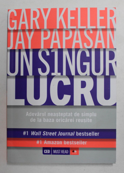 UN S1NGUR LUCRU - ADEVARUL NEASTEPTAT DE SIMPLU DE LA BAZA ORICAREI REUSITE de GARY KELLER si JAY PAPASAN , 2014