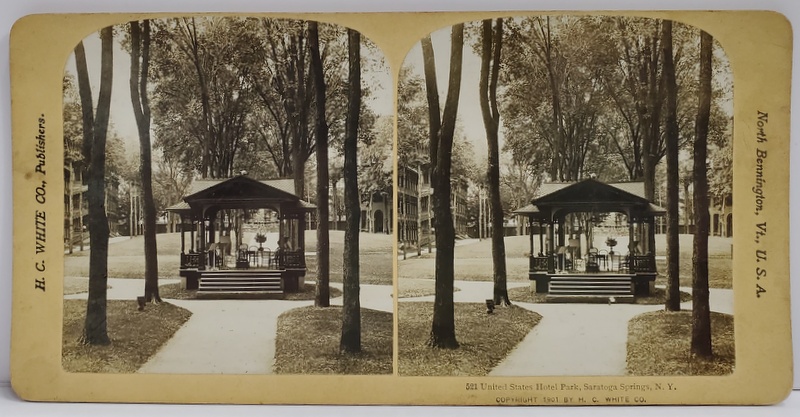 UNITED STATES HOTEL PARK , SARATOGA SPRINGS  , FOTOGRAFIE STEREOSCOPICA , 1901