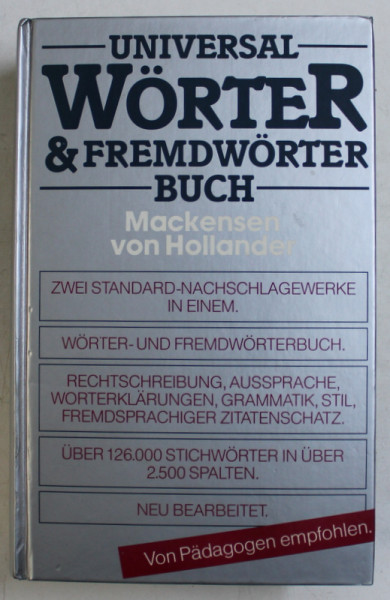 UNIVERSAL WORTER und FREMDWORTER BUCH von MACKENSEN VON HOLLANDER , 1983