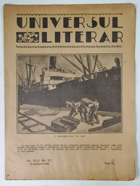UNIVERSUL LITERAR , No. 37 , 1926