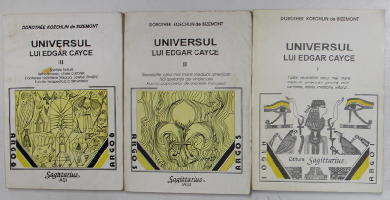 UNIVERSUL LUI EDGAR CAYCE , VOLI-III , de DOROTHEE KOECHLIN de BIZEMONT , 1995 * VOLUMUL I PREZINTA SUBLINIERI