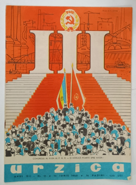 URZICA , REVISTA BILUNARA DE SATIRA SI UMOR , NR. 11 , coperte  de V. CRIVAT si CIK DAMADIAN  , 1960