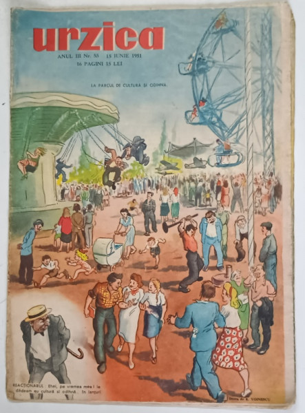 URZICA , REVISTA DE SATIRA SI UMOR , ANUL III , NUMARUL 55 , 15 IUNIE , 1951