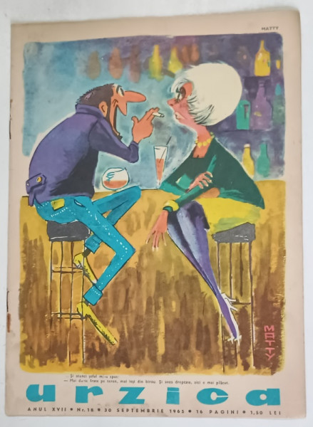 URZICA , REVISTA DE SATIRA SI UMOR , ANUL XVII , NUMARUL 18 , 30 SEPTEMBRIE , 1965