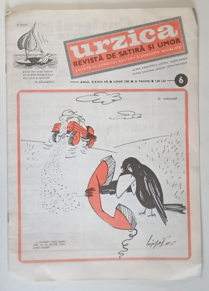 URZICA , REVISTA DE SATIRA SI UMOR , ANUL XXXIII , NUMARUL 6 , IUNIE , 1981