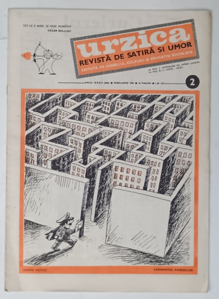 URZICA , REVISTA DE SATIRA SI UMOR , NR. 2 , 1981