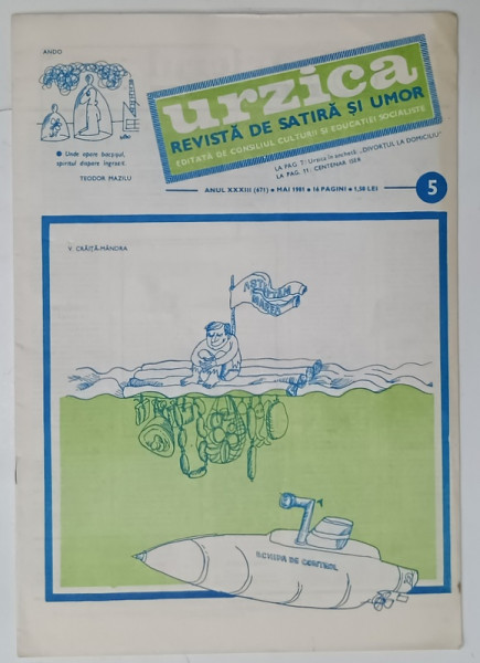 URZICA , REVISTA DE SATIRA SI UMOR , NR. 5 , 1981