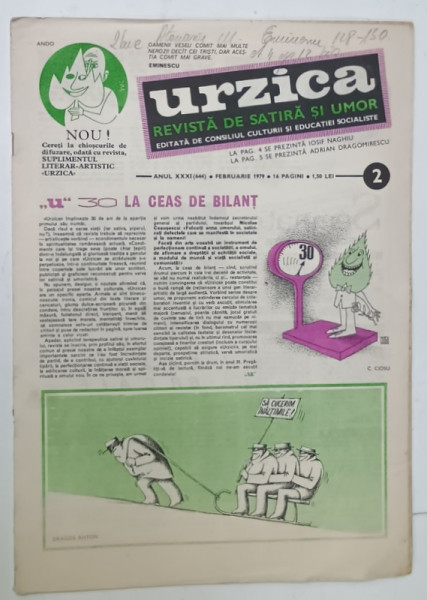 URZICA , REVISTA DE SATIRA SI UMOR , NR.2 , 1979