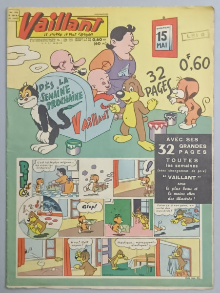 VAILLANT , LE JOURNAL LE PLUS CAPTIVANT , No. 782  , 1960, BENZI DESENATE CU TEXT IN LIMBA FRANCEZA