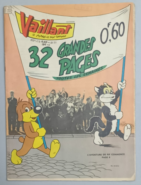 VAILLANT , LE JOURNAL LE PLUS CAPTIVANT , No. 783 , 1960, BENZI DESENATE CU TEXT IN LIMBA FRANCEZA