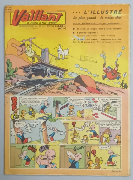 VAILLANT , LE JOURNAL LE PLUS CAPTIVANT , No. 784 , 1960, BENZI DESENATE CU TEXT IN LIMBA FRANCEZA