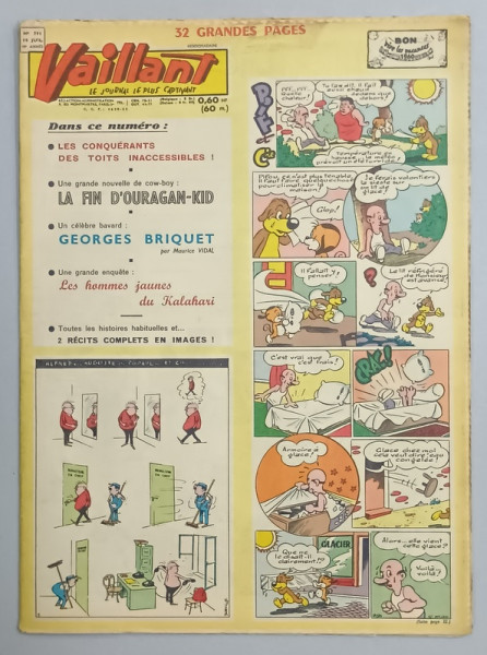 VAILLANT , LE JOURNAL LE PLUS CAPTIVANT , No. 791 , 1960, BENZI DESENATE CU TEXT IN LIMBA FRANCEZA