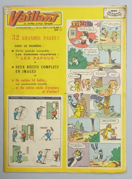 VAILLANT , LE JOURNAL LE PLUS CAPTIVANT , No. 792 , 1960, BENZI DESENATE CU TEXT IN LIMBA FRANCEZA