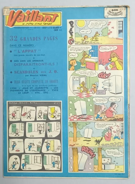 VAILLANT , LE JOURNAL LE PLUS CAPTIVANT , No. 793  , 1960, BENZI DESENATE CU TEXT IN LIMBA FRANCEZA
