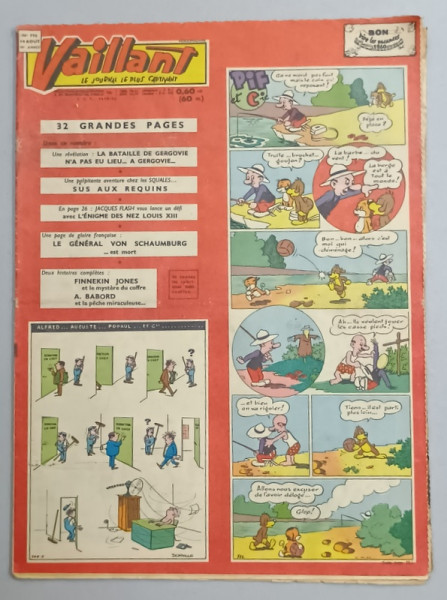 VAILLANT , LE JOURNAL LE PLUS CAPTIVANT , No. 796 , 1960, BENZI DESENATE CU TEXT IN LIMBA FRANCEZA