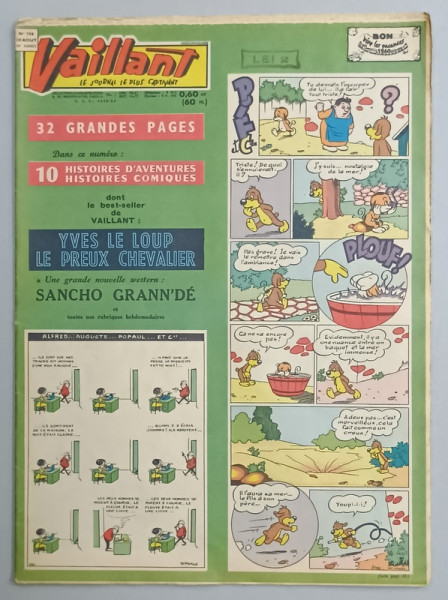VAILLANT , LE JOURNAL LE PLUS CAPTIVANT , No. 798 , 1960, BENZI DESENATE CU TEXT IN LIMBA FRANCEZA