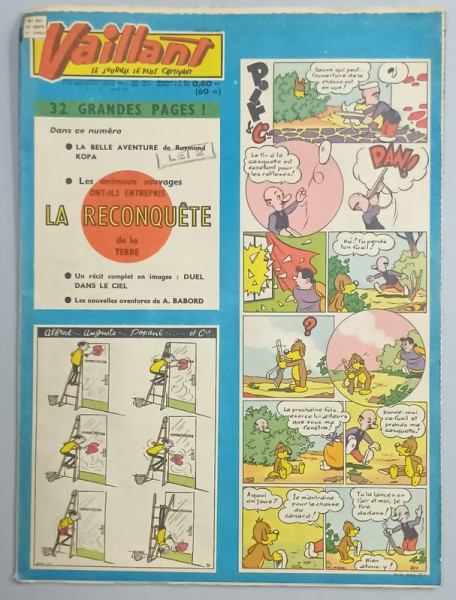 VAILLANT , LE JOURNAL LE PLUS CAPTIVANT , No. 801 , 1960, BENZI DESENATE CU TEXT IN LIMBA FRANCEZA