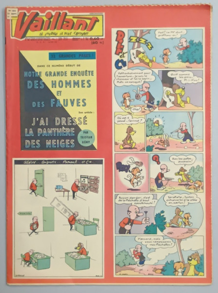 VAILLANT , LE JOURNAL LE PLUS CAPTIVANT , No. 802 , 1960, BENZI DESENATE CU TEXT IN LIMBA FRANCEZA