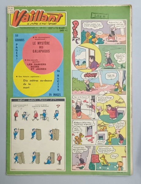 VAILLANT , LE JOURNAL LE PLUS CAPTIVANT , No. 803 , 1960, BENZI DESENATE CU TEXT IN LIMBA FRANCEZA