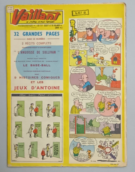 VAILLANT , LE JOURNAL LE PLUS CAPTIVANT , No. 804  , 1960, BENZI DESENATE CU TEXT IN LIMBA FRANCEZA