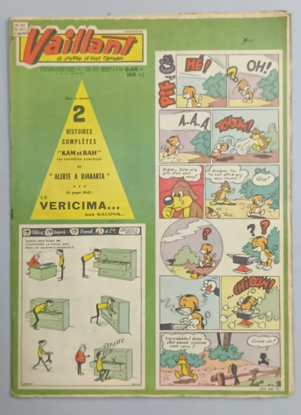 VAILLANT , LE JOURNAL LE PLUS CAPTIVANT , No. 807 , 1960, BENZI DESENATE CU TEXT IN LIMBA FRANCEZA