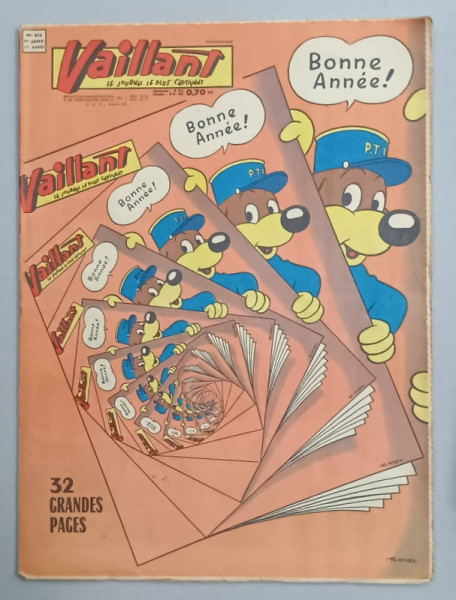 VAILLANT , LE JOURNAL LE PLUS CAPTIVANT , No. 816 , 1961 , BENZI DESENATE CU TEXT IN LIMBA FRANCEZA