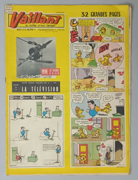 VAILLANT , LE JOURNAL LE PLUS CAPTIVANT , No. 818 , 1961, BENZI DESENATE CU TEXT IN LIMBA FRANCEZA