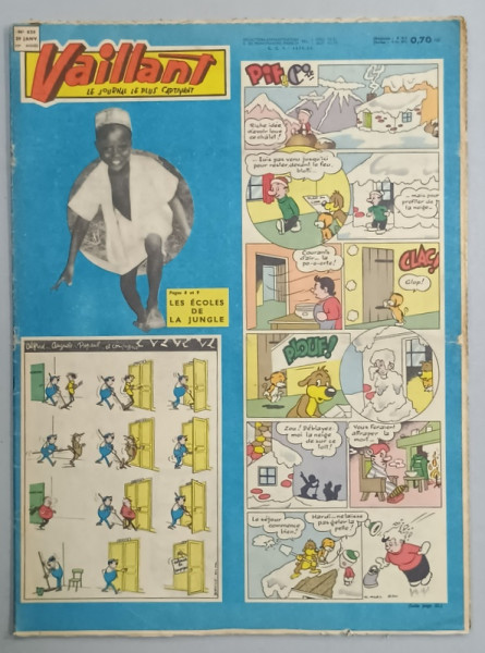 VAILLANT , LE JOURNAL LE PLUS CAPTIVANT , No. 820 , 1961, BENZI DESENATE CU TEXT IN LIMBA FRANCEZA