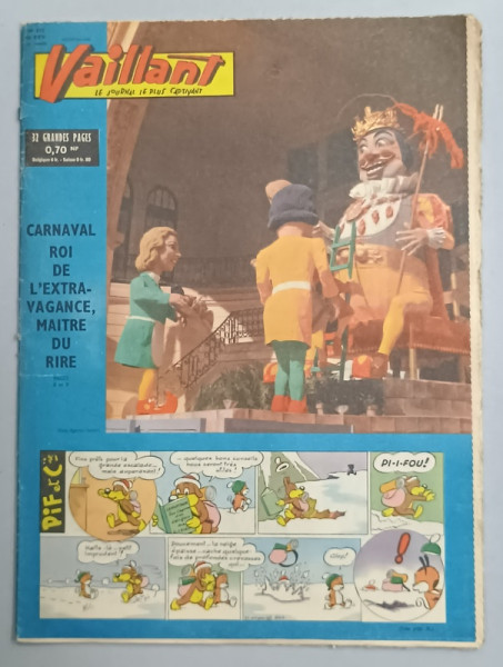 VAILLANT , LE JOURNAL LE PLUS CAPTIVANT , No. 822 , 1961 , BENZI DESENATE CU TEXT IN LIMBA FRANCEZA