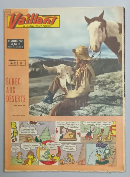 VAILLANT , LE JOURNAL LE PLUS CAPTIVANT , No. 825 , 1961, BENZI DESENATE CU TEXT IN LIMBA FRANCEZA