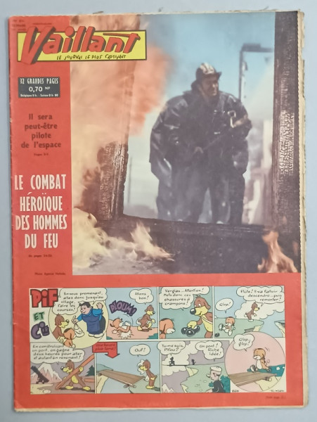 VAILLANT , LE JOURNAL LE PLUS CAPTIVANT , No. 826 , 1961, BENZI DESENATE CU TEXT IN LIMBA FRANCEZA