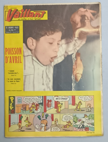 VAILLANT , LE JOURNAL LE PLUS CAPTIVANT , No. 829  , 1961, BENZI DESENATE CU TEXT IN LIMBA FRANCEZA