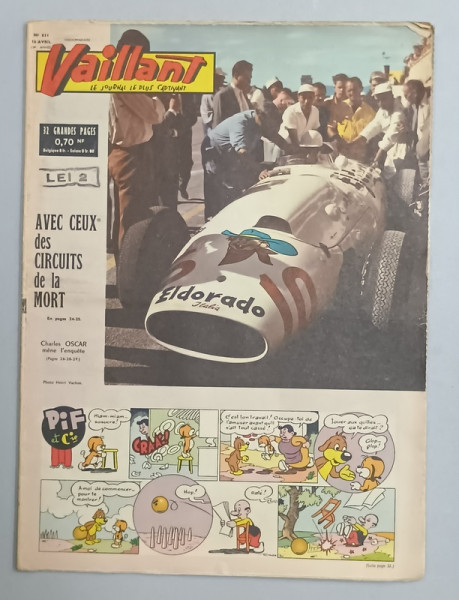 VAILLANT , LE JOURNAL LE PLUS CAPTIVANT , No. 831  , 1961 , BENZI DESENATE CU TEXT IN LIMBA FRANCEZA