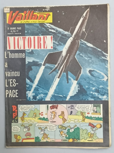 VAILLANT , LE JOURNAL LE PLUS CAPTIVANT , No. 832 , 1961, BENZI DESENATE CU TEXT IN LIMBA FRANCEZA