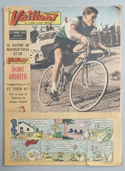 VAILLANT , LE JOURNAL LE PLUS CAPTIVANT , No. 841  , 1961, BENZI DESENATE CU TEXT IN LIMBA FRANCEZA