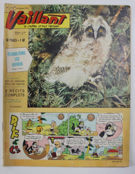 VAILLANT , LE JOURNAL LE PLUS CAPTIVANT , REVISTA CU BENZI DESENATE PENTRU COPII , TEXT IN LIMBA FRANCEZA , No. 898  / 1962