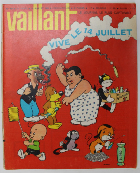 VAILLANT , LE JOURNAL LE PLUS CAPTIVANT , REVISTA CU BENZI DESENATE PENTRU COPII , TEXT IN LIMBA FRANCEZA , No. 948 / 1963