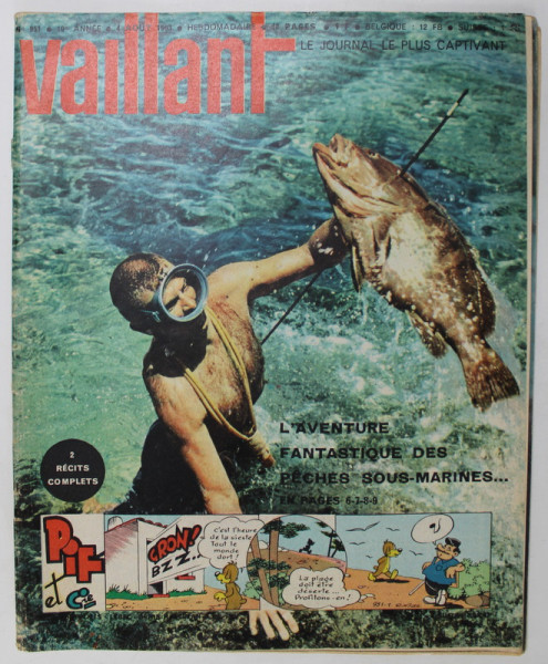 VAILLANT , LE JOURNAL LE PLUS CAPTIVANT , REVISTA CU BENZI DESENATE PENTRU COPII , TEXT IN LIMBA FRANCEZA , No. 951 / 1963