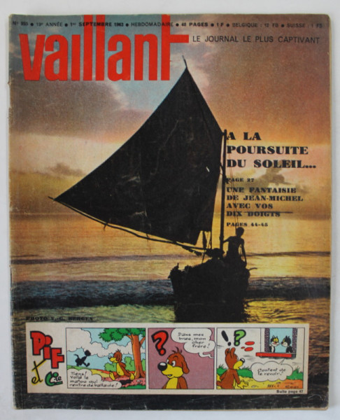 VAILLANT , REVISTA PENTRU COPII IN LIMBA FRANCEZA ,  no. 955 , 1963 , BENZI DESENATE *