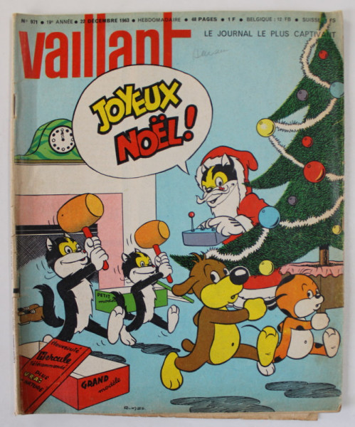 VAILLANT , REVISTA PENTRU COPII IN LIMBA FRANCEZA ,  no. 971 , 1963 , BENZI DESENATE *