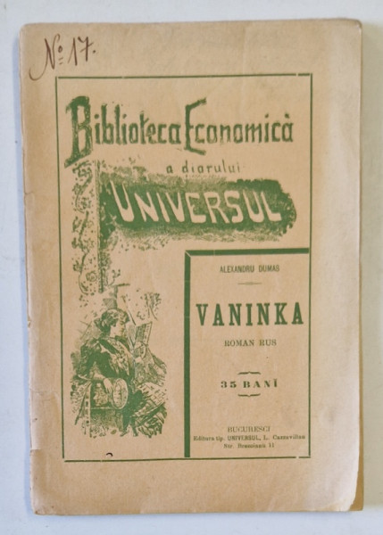 VANINKA  , roman de AL. DUMAS , 1908