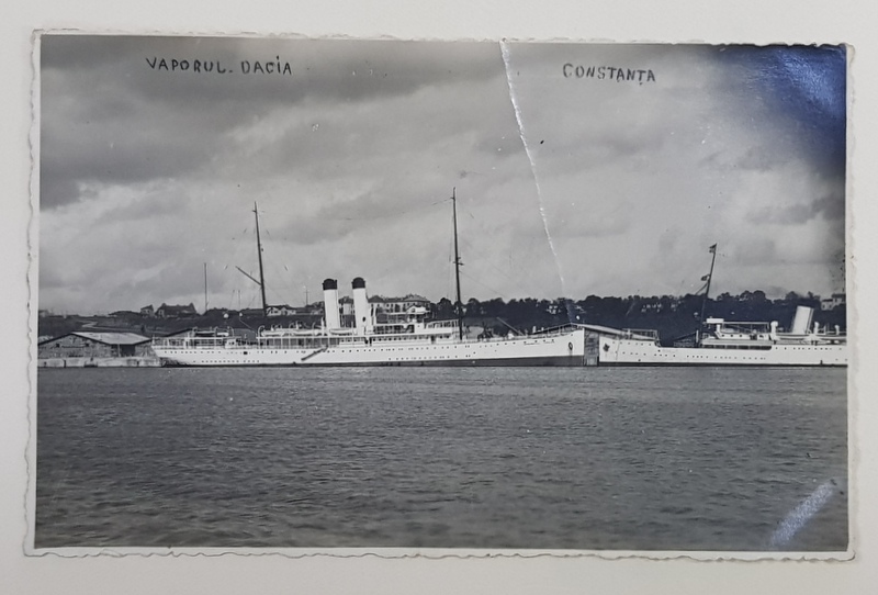 VAPORUL DACIA , CONSTANTA , FOTOGRAFIE TIP CARTE POSTALA , 1934